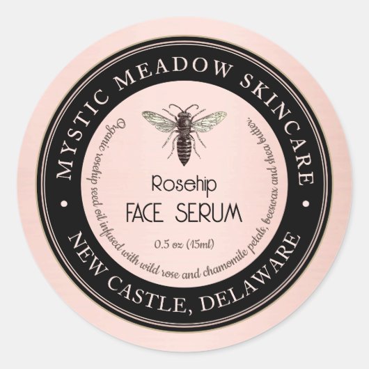 Skincare Label Queen Bee Metallic Rose Gold (Voorkant)
