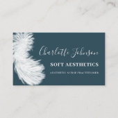 Skincare Nurse Modern Blue Feather QR-code Visitekaartje (Voorkant)