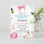 Skincare spa theme invitation kaart (Staand voorkant)