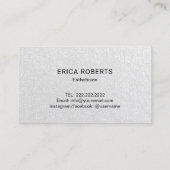 Skincare Typografie Elegant Esthetician Silver Visitekaartje (Achterkant)