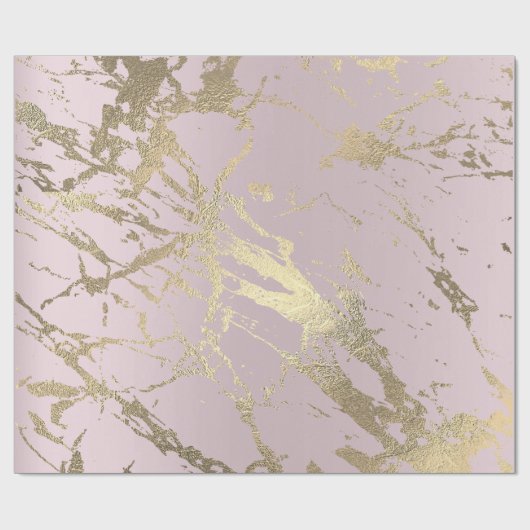 Skinny Amethyst Gold Marble Shiny Glam Abstract Cadeaupapier (Vlak)