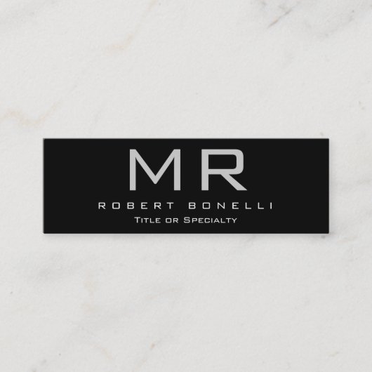 Skinny Black White Grey Monogram Visitekaartje (Voorkant)