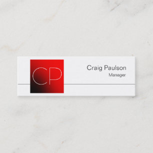 Skinny Black White Red Monogram Visitekaartje