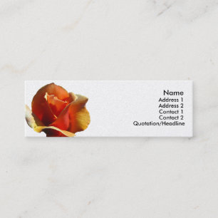 Skinny Card - Oranje Roos Mini Visitekaartje
