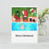 Skinny Dipping kerstkaart (Staand voorkant)