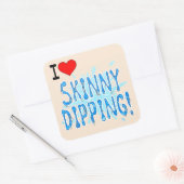 Skinny Dipping Vierkante Sticker (Envelop)