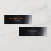 Skinny Futuristic Dark Gray Plain Mini Visitekaartje (Voorkant / Achterkant)