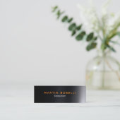 Skinny Futuristic Dark Gray Plain Mini Visitekaartje (Staand voorkant)