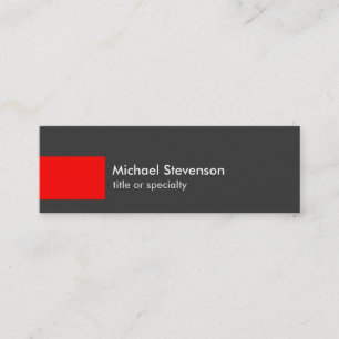 Skinny Grey Red Stripe Trendy Chic Visitekaartje