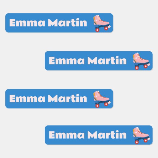 Skinny labels voor pennen - Roller Disco Blue (Groep)