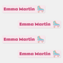 Skinny labels voor pennen - Roller Disco Pastel Pi