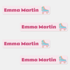 Skinny labels voor pennen - Roller Disco Pastel Pi