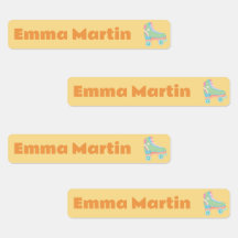 Skinny labels voor pennen - Roller Disco Yellow