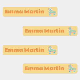 Skinny labels voor pennen - Roller Disco Yellow