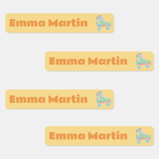 Skinny labels voor pennen - Roller Disco Yellow (Groep)