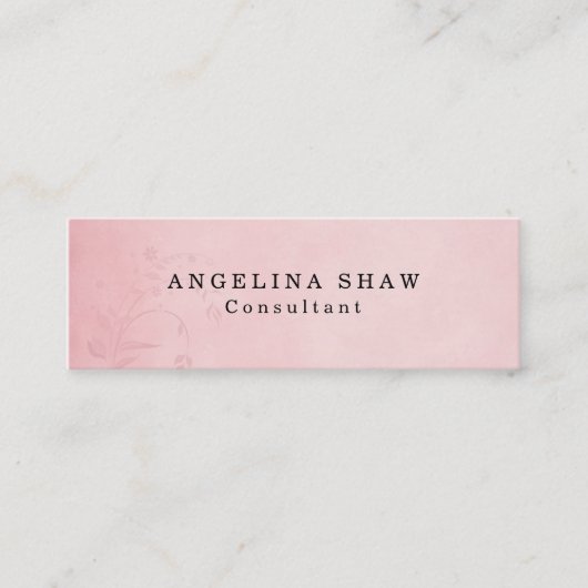 Skinny look Bloemroze Professional Mini Visitekaartje (Voorkant)