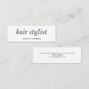 Skinny Modern Plain Professional Hair Stylist Mini Visitekaartje