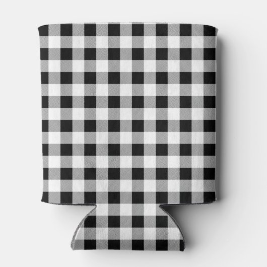 Skinny Monogram Initialen, Buffalo Check Pattern Blikjeskoeler (Achterkant)