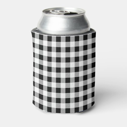 Skinny Monogram Initialen, Buffalo Check Pattern Blikjeskoeler (Blikje Achterkant)