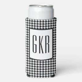 Skinny Monogram Initialen, Houndstooth Pattern,