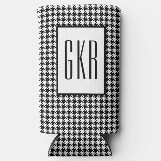 Skinny Monogram Initialen, Houndstooth Pattern, (Voorkant)