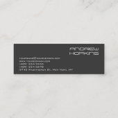 Skinny Plain DJ Stylish Gray Background Modern Mini Visitekaartje (Achterkant)