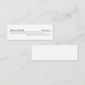 Skinny Plain Zwart Wit Minimalistisch Modern Mini Visitekaartje (Voorkant / Achterkant)