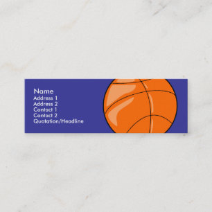 Skinny Profile Card Sjabloon - Basketball Mini Visitekaartje