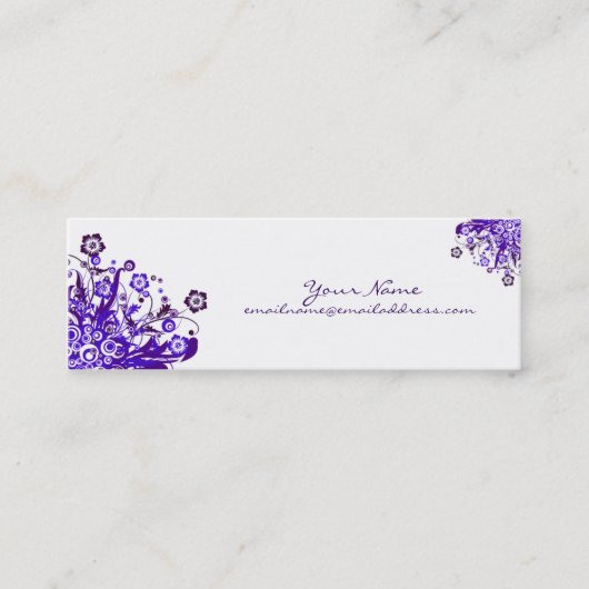 Skinny Profile Card - Swirling Flowers Mini Visitekaartje (Voorkant)