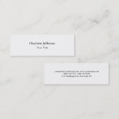 Skinny slim creatief, modern wit mini visitekaartje (Voorkant / Achterkant)