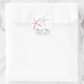 Skinny Starfish bruiloft Vierkante Sticker (Tas)