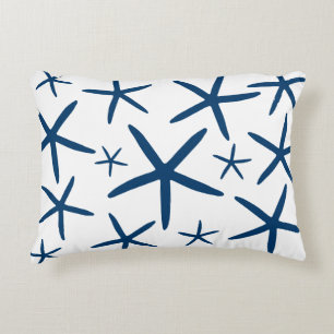Skinny Starfish Navy Blue Decoratief Kussen