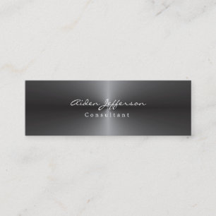 Skinny Stijlvolle Metallic Grey Minimalist Mini Visitekaartje