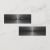 Skinny Stijlvolle Metallic Grey Minimalist Mini Visitekaartje (Voorkant / Achterkant)