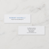 Skinny Unique Plain White Blue Mini Visitekaartje (Voorkant / Achterkant)