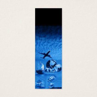 Skinny Vertical Freight Logistics Sjabloon Blauw Mini Visitekaartjes