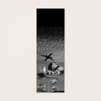 Skinny Vertical Freight Logistics Sjabloon Zwart Mini Visitekaartjes