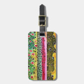 Skins van drie prachtige forel bagagelabel (Voorkant verticaal)