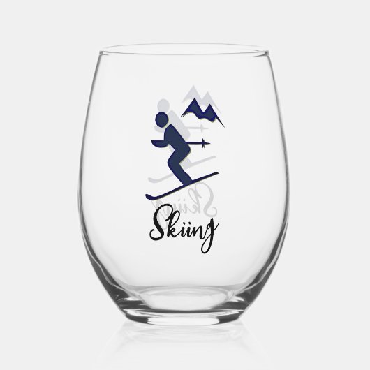 Skiontwerp Stemless wijnglas Wijnglas Zonder Voet (Achterkant)
