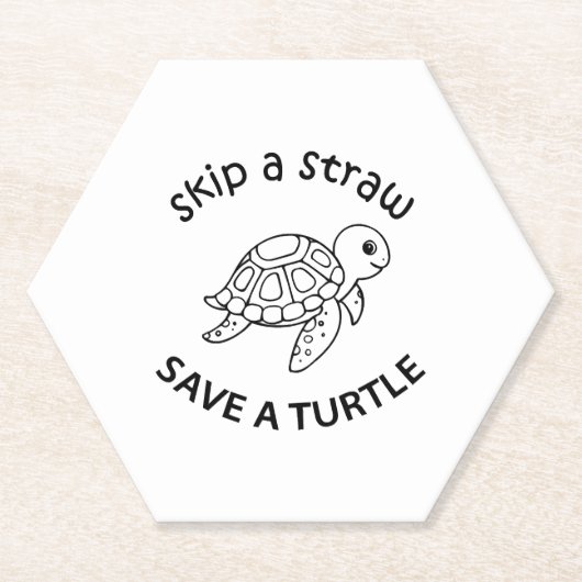 Skip A Straw Save A Turtle Copy Copy Copy Kartonnen Onderzetters (Voorkant)