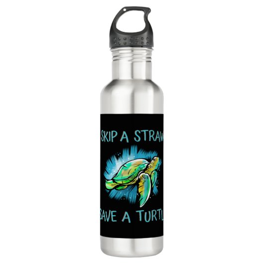 Skip a Straw Save A Turtle Tortoise Waterfles (Voorkant)