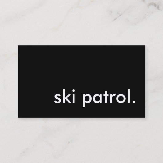 skipistrol. visitekaartje (Voorkant)