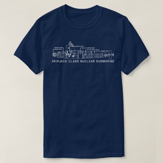 Skipjackclass Nucleaire Onderzeeboot Blauwdruk Sch T-shirt (Design voorkant)