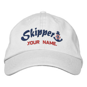 Skipper Personated Jouw naam Lifesaver Anchor Geborduurde Pet