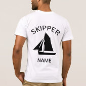 Skipper Sailor Name Mannen White T-Shirt (Achterkant)