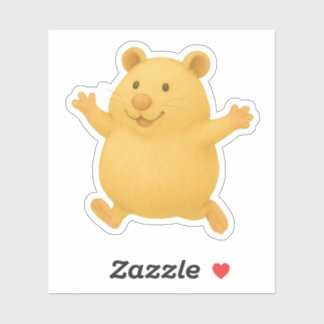 Skipping Cream Hamster Die-Cut Sticker