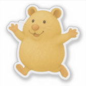 Skipping Cream Hamster Die-Cut Sticker (Devant)