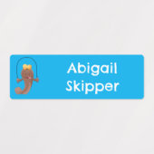 Skipping mudskipper vis cartoon gepersonaliseerd labels (Design 1)