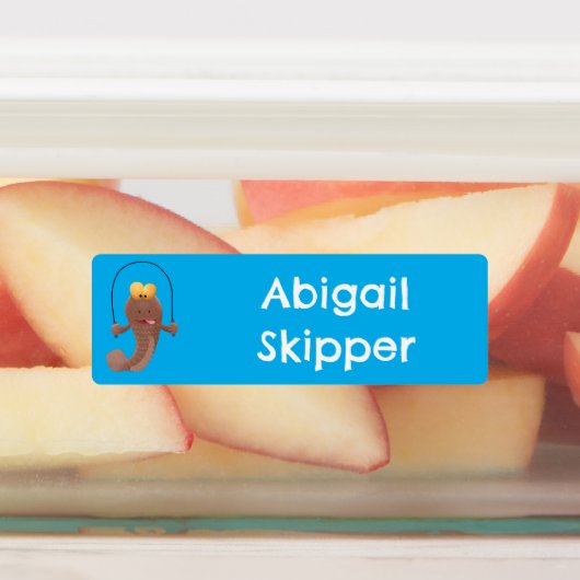 Skipping mudskipper vis cartoon gepersonaliseerd labels (Aangebracht)