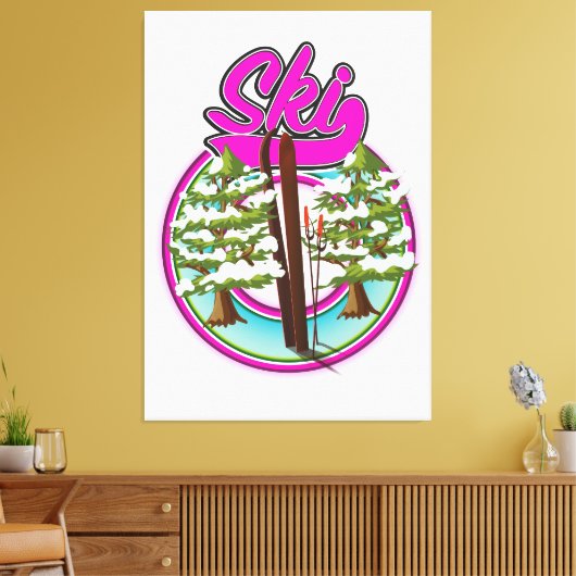  skiroze logo canvas afdruk (Insitu (Woonkamer))